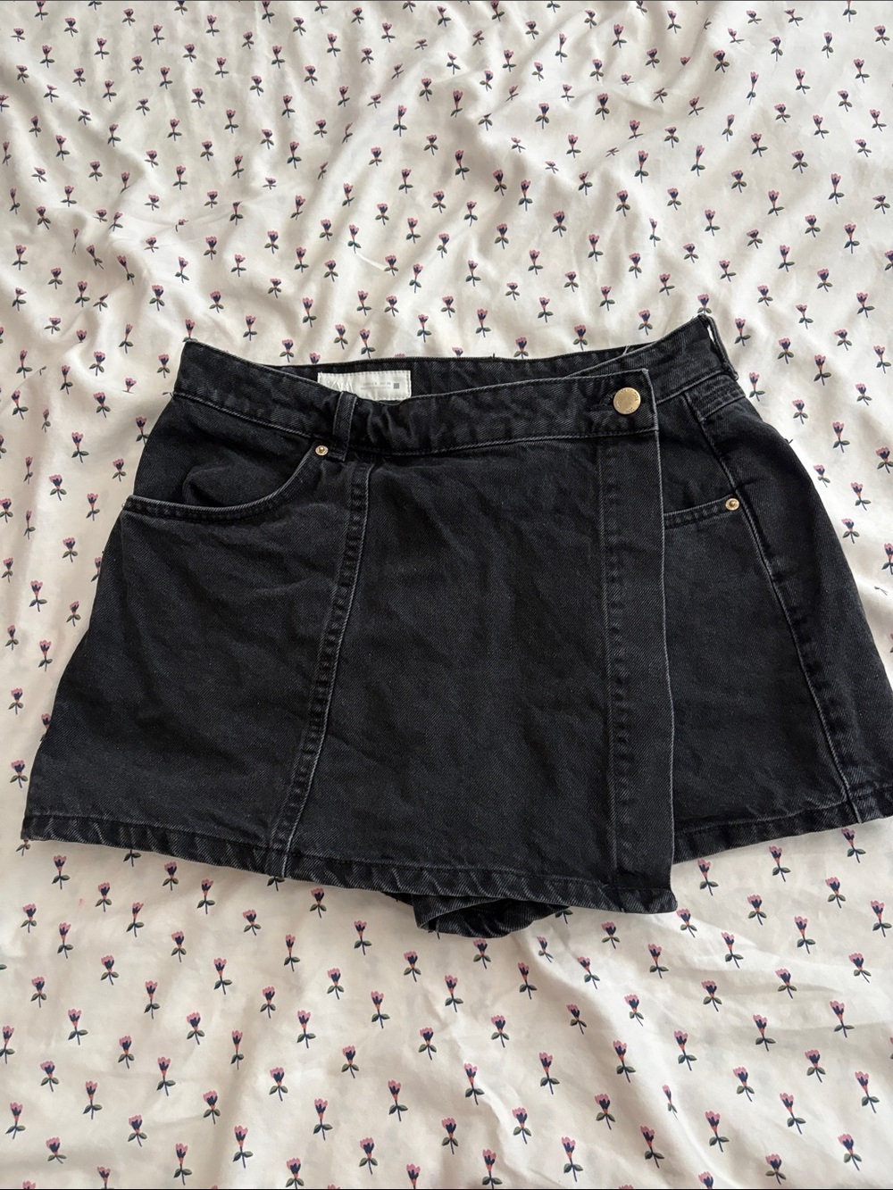 Zara Black Denim Skort
